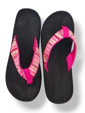 Tidewater Pink Strap Flip Flop Sandals Sumner Beach Girly Water Sports Stripes